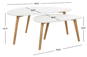 Safavieh Olida Contemporary Double Coffee Table Set - Modern Nested Design For Versatile Living Spaces FOX8208A