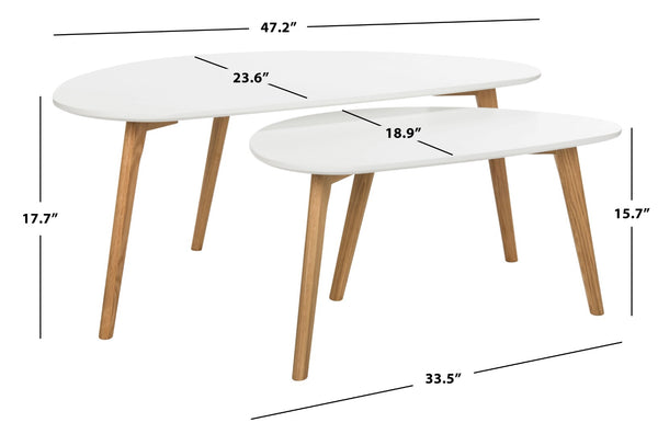 Safavieh Olida Contemporary Double Coffee Table Set - Modern Nested Design For Versatile Living Spaces FOX8208A