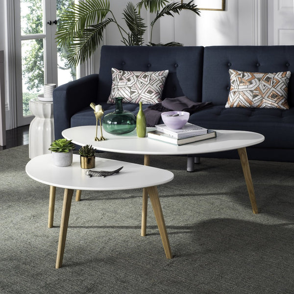 Safavieh Olida Contemporary Double Coffee Table Set - Modern Nested Design For Versatile Living Spaces FOX8208A