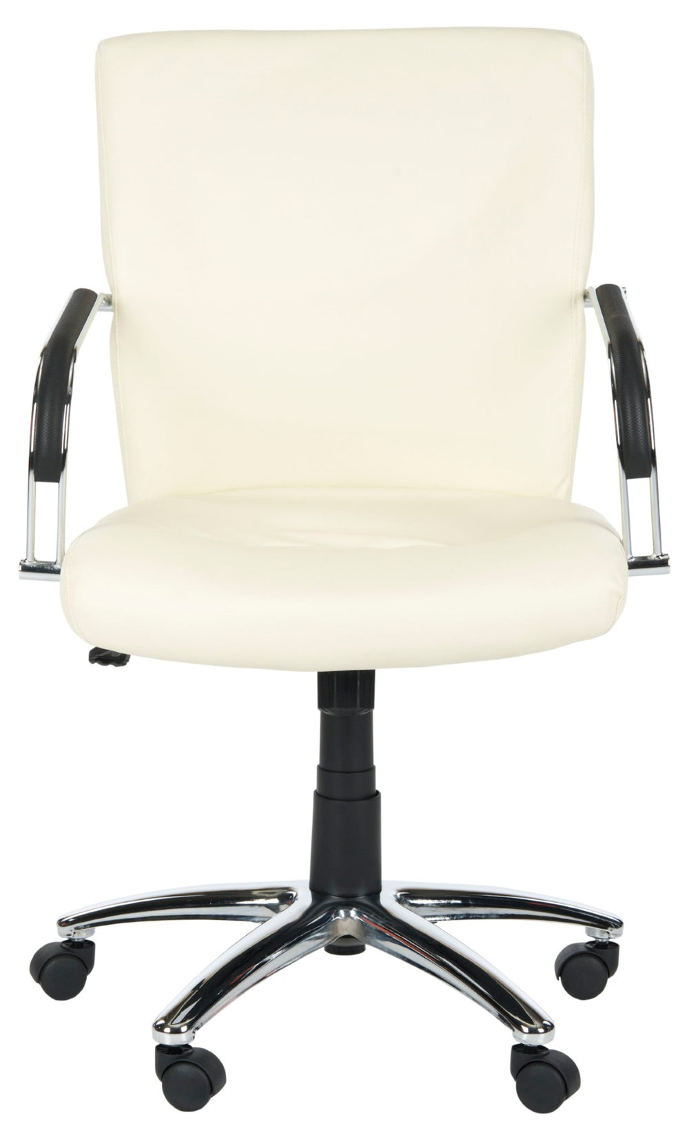 Safavieh Lysette Desk Chair - Chic Cream Vegan Leather, Ergonomic Support, Adjustable & Stylish For Home Office FOX8500A