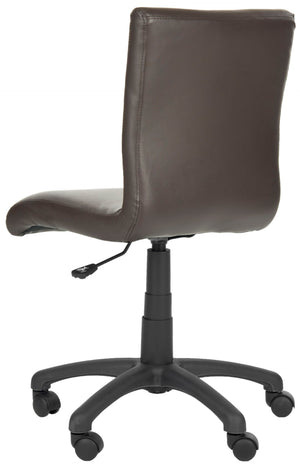 Safavieh Hal Desk Chair - Stylish Vegan Leather Upholstered Comfort For Modern Workspaces And Home Offices Brown FOX8501A