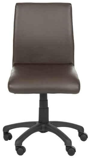 Safavieh Hal Desk Chair - Stylish Vegan Leather Upholstered Comfort For Modern Workspaces And Home Offices Brown FOX8501A
