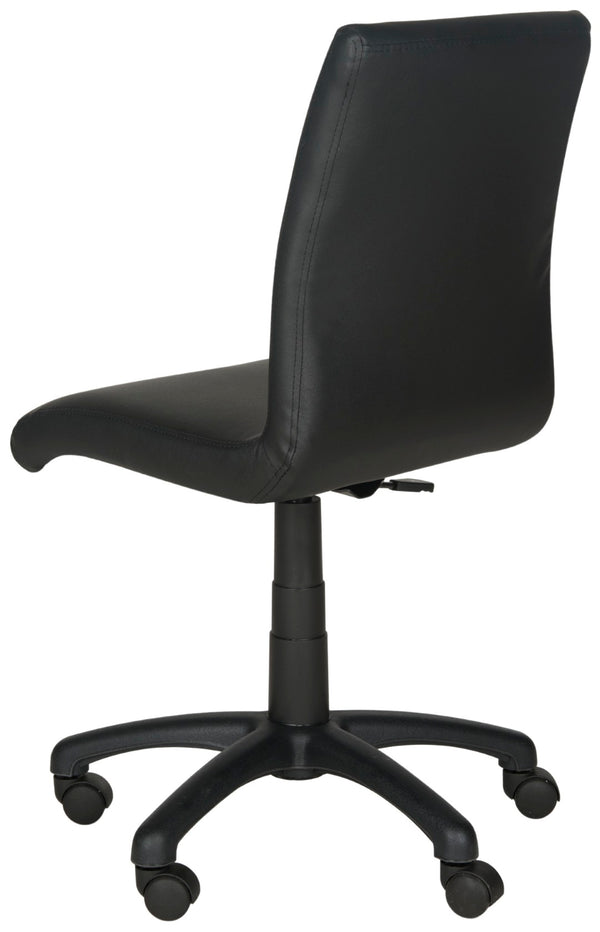 Safavieh Hal Desk Chair - Stylish Vegan Leather Upholstered Comfort For Modern Workspaces And Home Offices Black FOX8501B