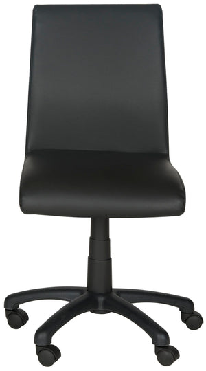 Safavieh Hal Desk Chair - Stylish Vegan Leather Upholstered Comfort For Modern Workspaces And Home Offices Black FOX8501B