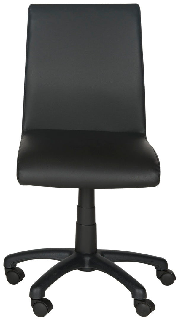 Safavieh Hal Desk Chair - Stylish Vegan Leather Upholstered Comfort For Modern Workspaces And Home Offices Black FOX8501B