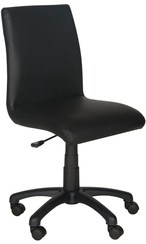 Safavieh Hal Desk Chair - Stylish Vegan Leather Upholstered Comfort For Modern Workspaces And Home Offices Black FOX8501B