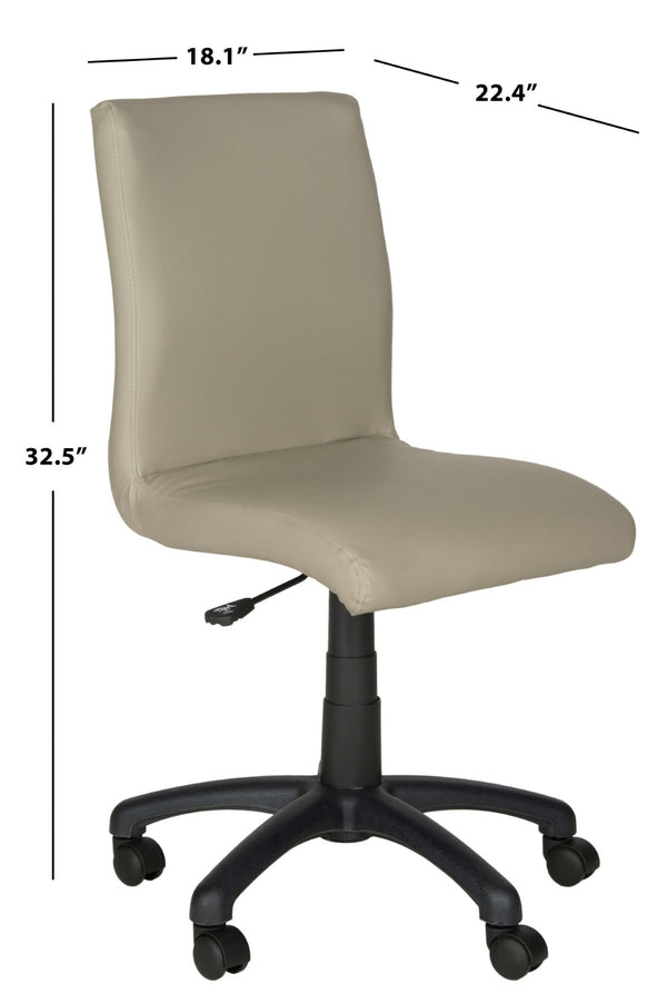 Safavieh Hal Desk Chair - Stylish Vegan Leather Upholstered Comfort For Modern Workspaces And Home Offices Grey FOX8501C