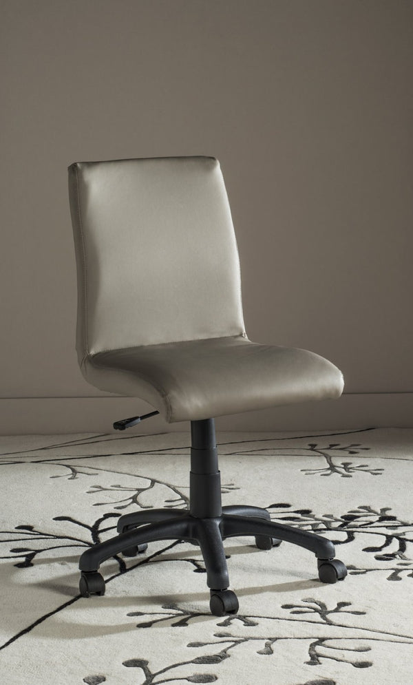 Safavieh Hal Desk Chair - Stylish Vegan Leather Upholstered Comfort For Modern Workspaces And Home Offices Grey FOX8501C