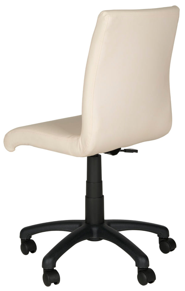 Safavieh Hal Desk Chair - Stylish Vegan Leather Upholstered Comfort For Modern Workspaces And Home Offices Champagne FOX8501D