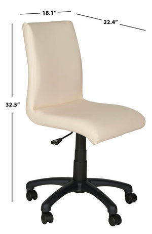 Safavieh Hal Desk Chair - Stylish Vegan Leather Upholstered Comfort For Modern Workspaces And Home Offices Champagne FOX8501D