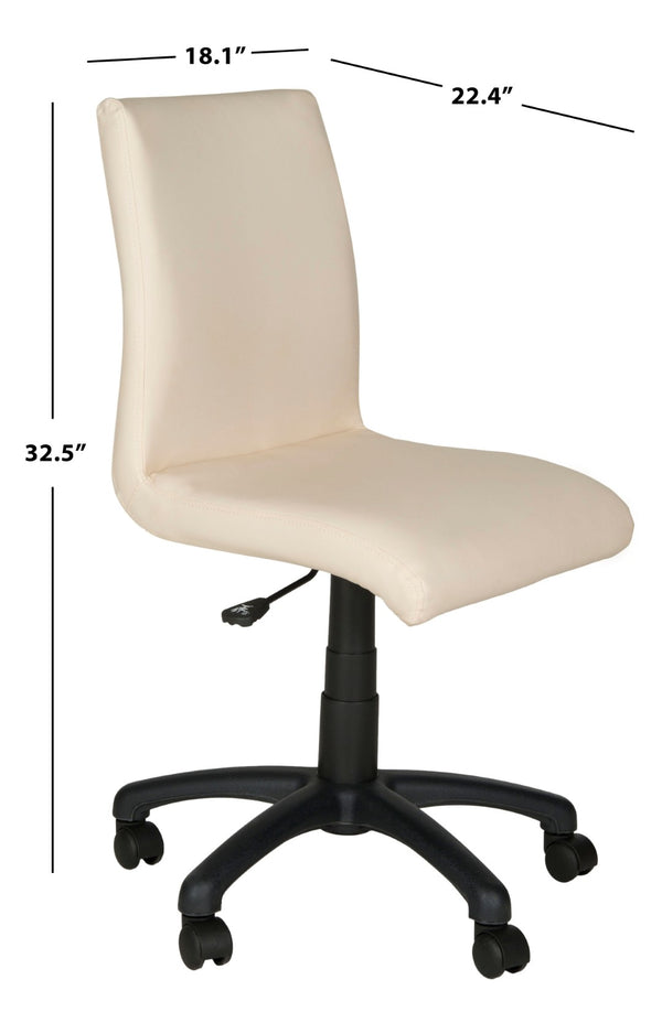 Safavieh Hal Desk Chair - Stylish Vegan Leather Upholstered Comfort For Modern Workspaces And Home Offices Champagne FOX8501D