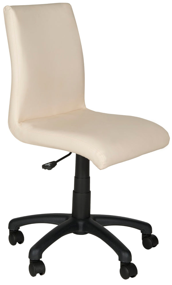 Safavieh Hal Desk Chair - Stylish Vegan Leather Upholstered Comfort For Modern Workspaces And Home Offices Champagne FOX8501D