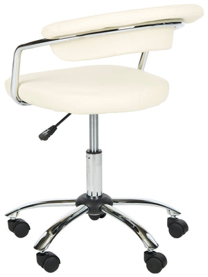 Safavieh Pier Desk Chair - Modern Vegan Leather With Adjustable Height, Durable Design & Effortless Mobility Cream FOX8502A