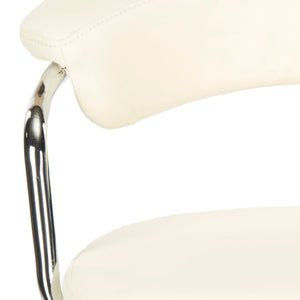 Safavieh Pier Desk Chair - Modern Vegan Leather With Adjustable Height, Durable Design & Effortless Mobility Cream FOX8502A