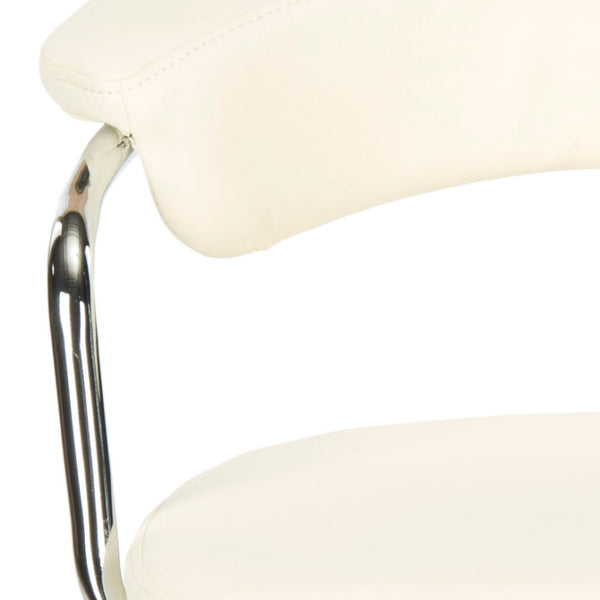 Safavieh Pier Desk Chair - Modern Vegan Leather With Adjustable Height, Durable Design & Effortless Mobility Cream FOX8502A