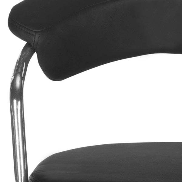 Safavieh Pier Desk Chair - Modern Vegan Leather With Adjustable Height, Durable Design & Effortless Mobility Black FOX8502B