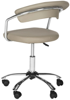 Safavieh Pier Desk Chair - Modern Vegan Leather With Adjustable Height, Durable Design & Effortless Mobility Grey FOX8502C