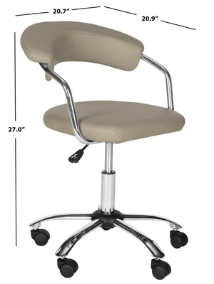 Safavieh Pier Desk Chair - Modern Vegan Leather With Adjustable Height, Durable Design & Effortless Mobility Grey FOX8502C