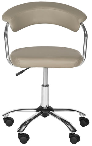 Safavieh Pier Desk Chair - Modern Vegan Leather With Adjustable Height, Durable Design & Effortless Mobility Grey FOX8502C