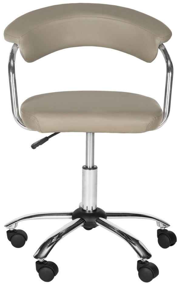 Safavieh Pier Desk Chair - Modern Vegan Leather With Adjustable Height, Durable Design & Effortless Mobility Grey FOX8502C