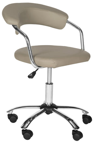 Safavieh Pier Desk Chair - Modern Vegan Leather With Adjustable Height, Durable Design & Effortless Mobility Grey FOX8502C