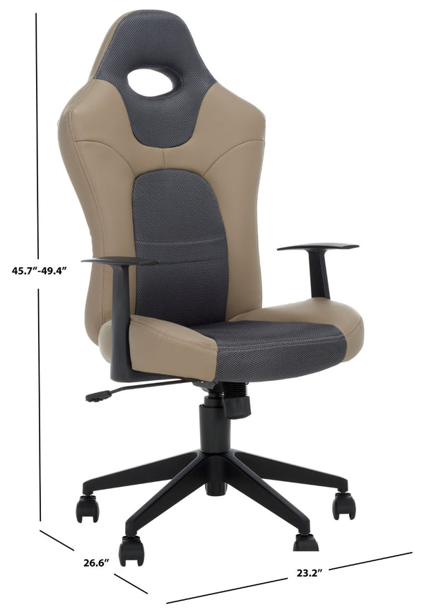 Safavieh Belinda Desk Chair - Ergonomic Vegan Leather With Adjustable Features For Modern Home Offices FOX8503A