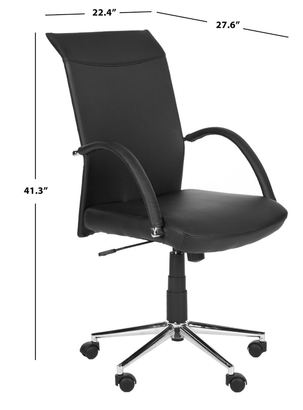 Safavieh Dejana Modern Desk Chair - Luxurious Vegan Leather, Ergonomic Comfort & Sleek Design For Home Office FOX8506A