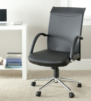 Safavieh Dejana Modern Desk Chair - Luxurious Vegan Leather, Ergonomic Comfort & Sleek Design For Home Office FOX8506A