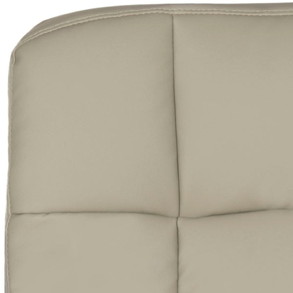 Safavieh Brunner Desk Chair - Modern Bauhaus Design With Quilted Vegan Leather And Chrome Swivel Base For Comfort Grey FOX8510C