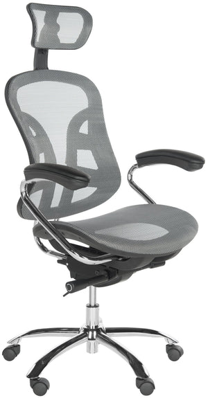 Safavieh Jarlan Desk Chair - Ergonomic Grey Mesh, Adjustable Height For All-Day Comfort & Modern Style FOX8515A
