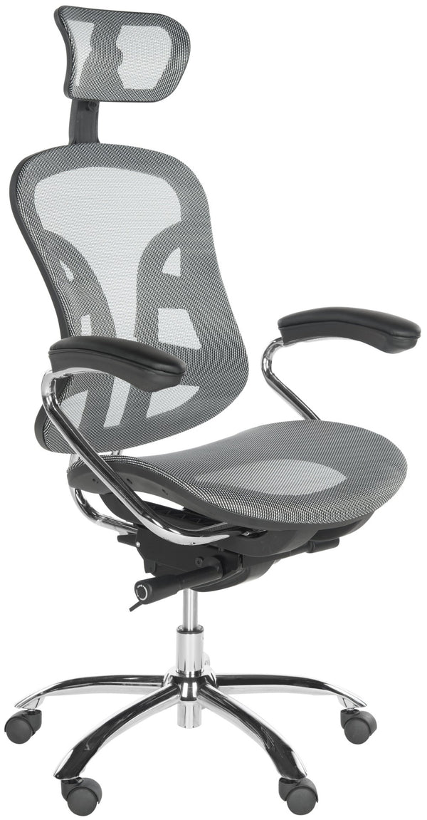 Safavieh Jarlan Desk Chair - Ergonomic Grey Mesh, Adjustable Height For All-Day Comfort & Modern Style FOX8515A
