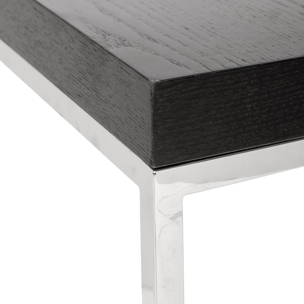 Safavieh Anderson Square End Table - Modern Black Veneer & Stainless Steel Accent For Stylish Interiors FOX9003A