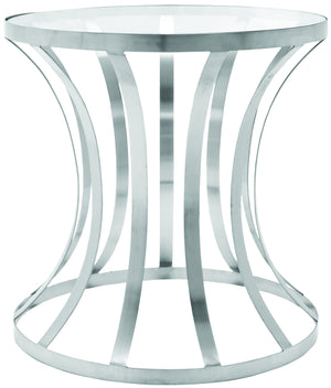 Safavieh Krystal Round End Table In Elegant Silver Finish – Modern Furniture For Stylish Living Spaces Silver  Fox9005a
