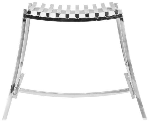 Safavieh Argus Stool - Elegant Stainless Steel Accent Seat For Modern Spaces, Compact Design, Versatile Use FOX9015A