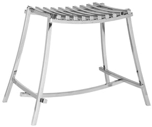 Safavieh Argus Stool - Elegant Stainless Steel Accent Seat For Modern Spaces, Compact Design, Versatile Use FOX9015A