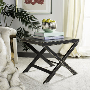 Safavieh Jeanine Grey Accent Table – Art Deco Glamour, Iron Nail-Head Detail, Perfect For Small Spaces & Style FOX9500A