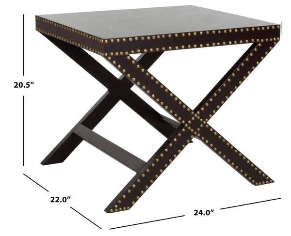 Safavieh Jeanine Charcoal Accent Table With Striking “X” Frame Design For Modern & Vintage Interiors FOX9500B