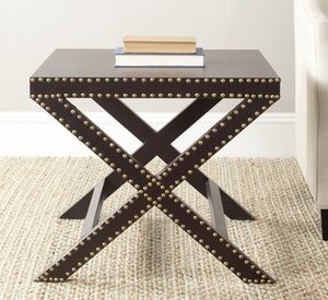 Safavieh Jeanine Charcoal Accent Table With Striking “X” Frame Design For Modern & Vintage Interiors FOX9500B