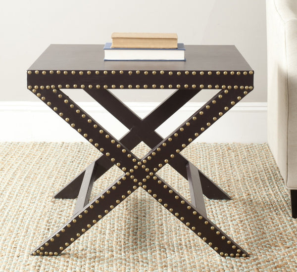 Safavieh Jeanine Charcoal Accent Table With Striking “X” Frame Design For Modern & Vintage Interiors FOX9500B
