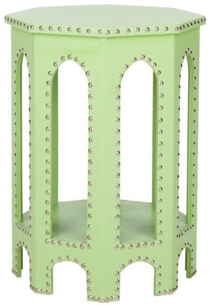 Safavieh Nara Light Green End Table With Silver Nail Heads - Modern Gothic Design For Stylish Spaces FOX9501D