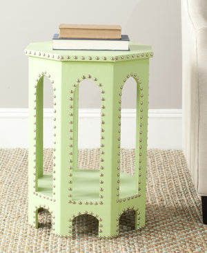 Safavieh Nara Light Green End Table With Silver Nail Heads - Modern Gothic Design For Stylish Spaces FOX9501D
