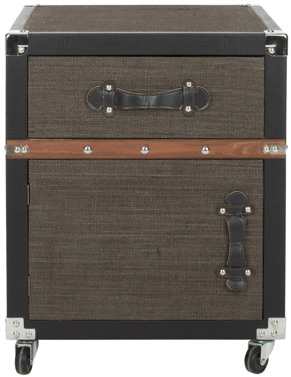 Safavieh Joel Rolling Chest - Vintage-Inspired Accent Table With Mobility For Home Office & Living Spaces FOX9505A