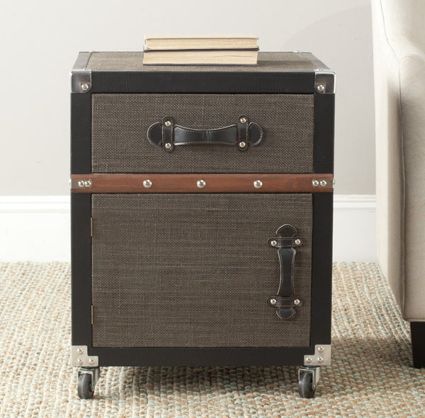 Safavieh Joel Rolling Chest - Vintage-Inspired Accent Table With Mobility For Home Office & Living Spaces FOX9505A