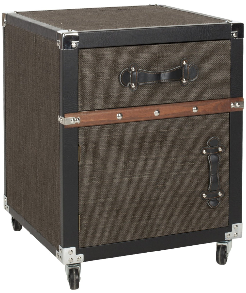 Safavieh Joel Rolling Chest - Vintage-Inspired Accent Table With Mobility For Home Office & Living Spaces FOX9505A