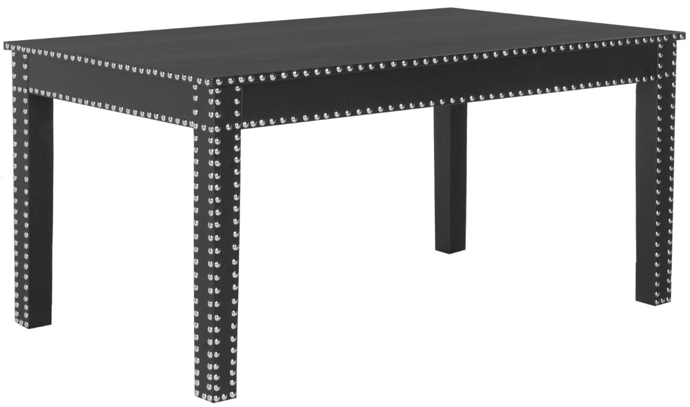 Safavieh Crispis Coffee Table: Elegant Parsons Design With Black Upholstery & Silver Nailhead Trim For Living Rooms FOX9514C