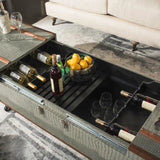 Safavieh Zoe Coffee Table Storage Trunk With Wine Rack Grey FOX9515C