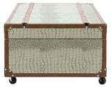 Safavieh Zoe Coffee Table Storage Trunk With Wine Rack Grey FOX9515C