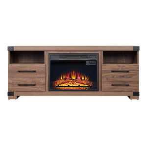 Manhattan Comfort Richmond Industrial - Traditional Fireplace Brown FP1-BR