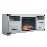 Manhattan Comfort Richmond Industrial - Traditional Fireplace Grey FP1-GY