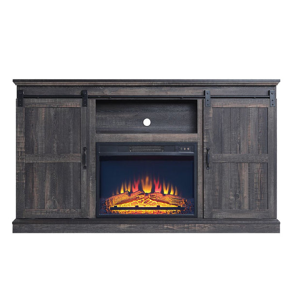 Manhattan Comfort Myrtle Traditional - Barnlike Fireplace Heavy Brown FP2-BR